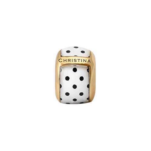 Image of Christina Watches Dots White forgyldt sølv tube/ring , 630-G30-10White